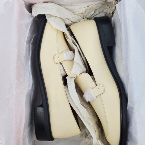 Lisa Vicky‎ Womens Size 8 Zany-V Loafers Natural Sheep Napa Leather New In Box - Picture 8 of 9